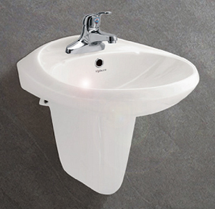 Chậu rửa mặt và chân lửng Viglacera VTL3
