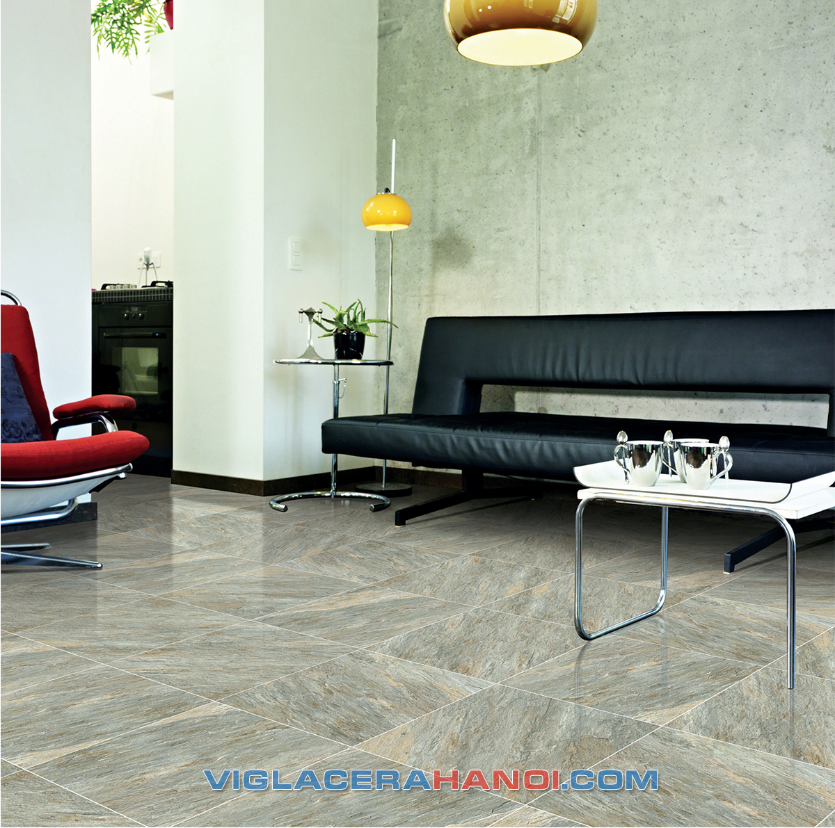 Phối cảnh gạch lát nền Viglacera ECO-621 Phối cảnh gạch lát nền Viglacera ECO-621