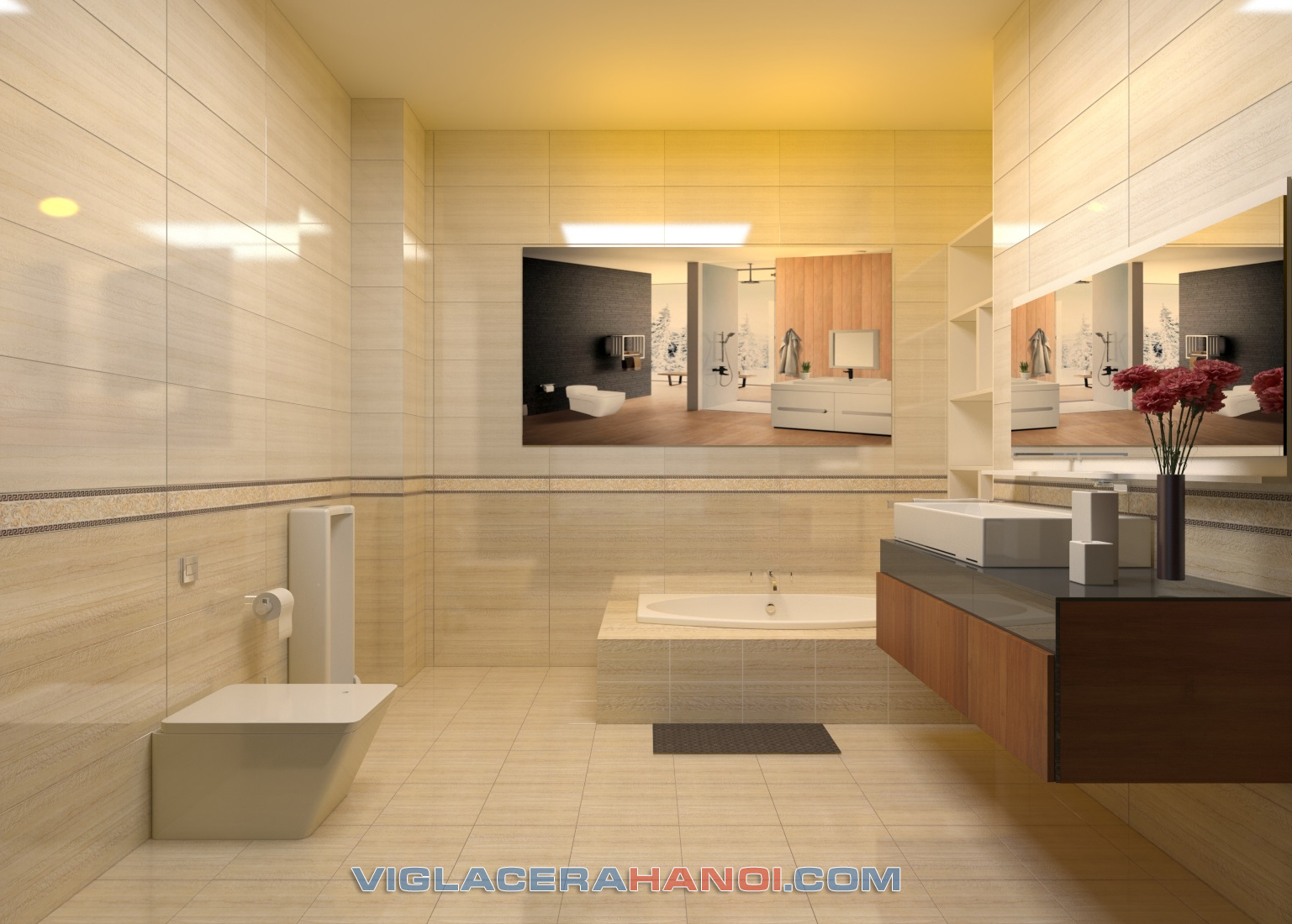 Phối cảnh Gạch lát nền Viglacera KS3602