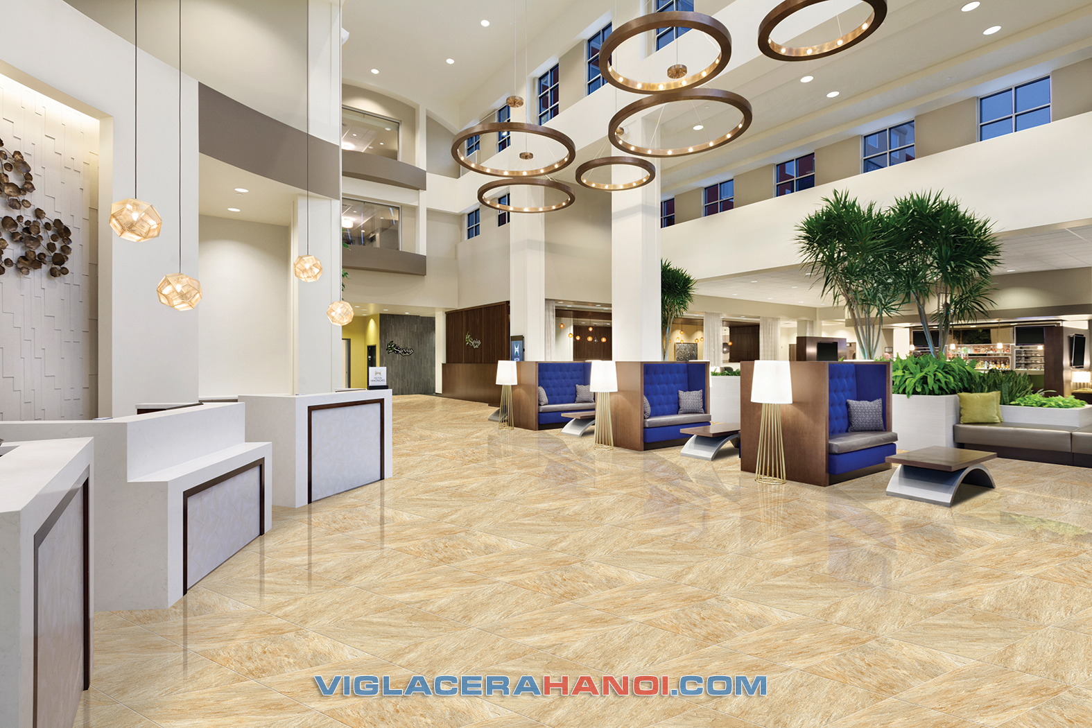 Phối cảnh gạch lát nền Viglacera ECO-620 Phối cảnh gạch lát nền Viglacera ECO-620