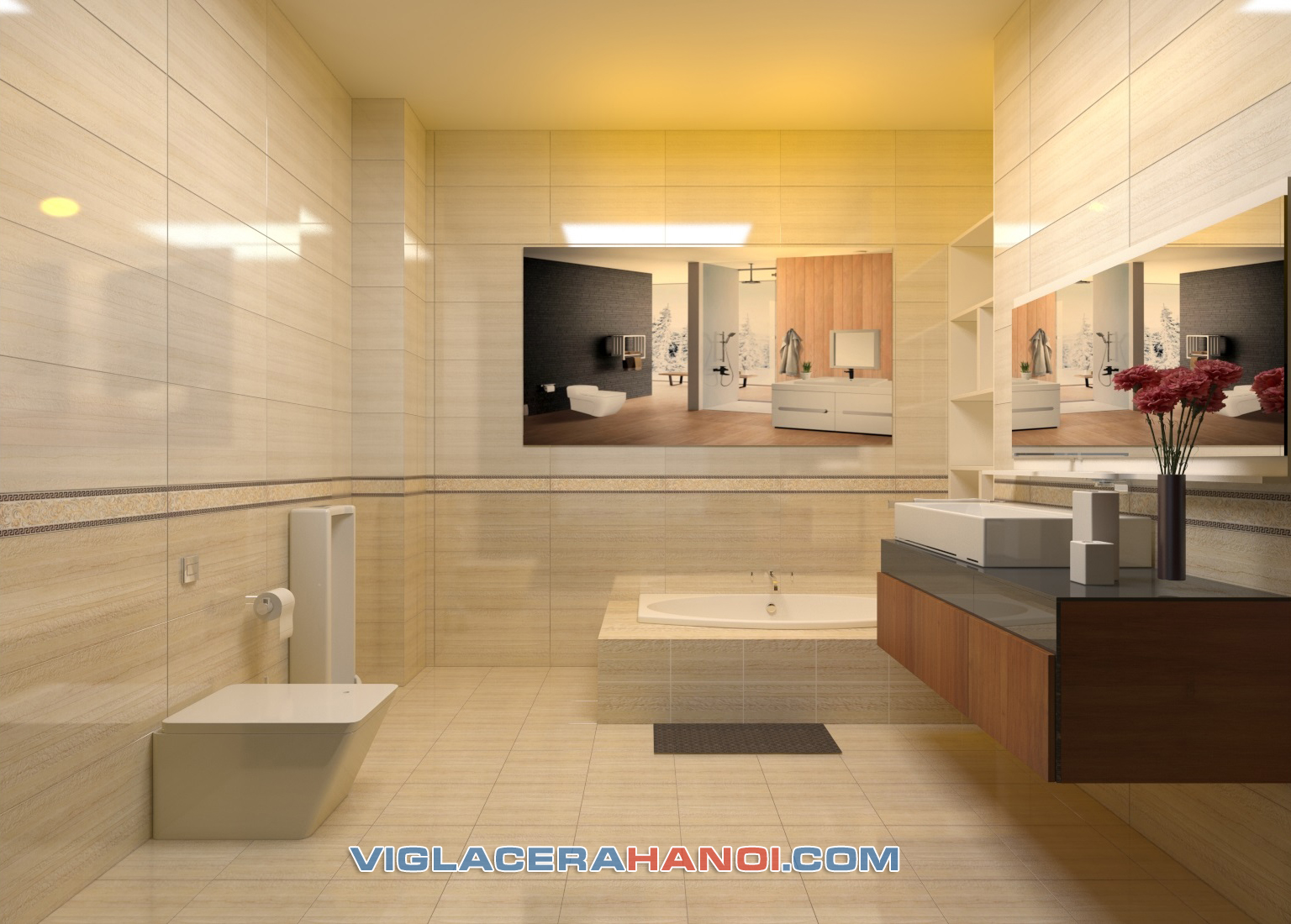 Phối cảnh Gạch ốp tường Viglacera KT3601 (30 x 60 cm)
