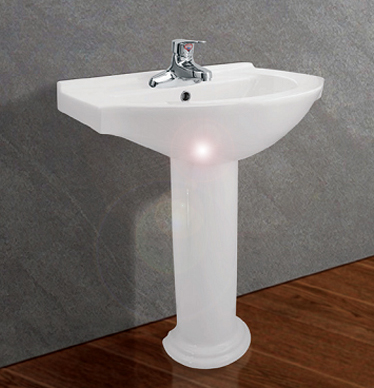 Chậu rửa mặt Viglacera VU6 + chân chậu VI3N 