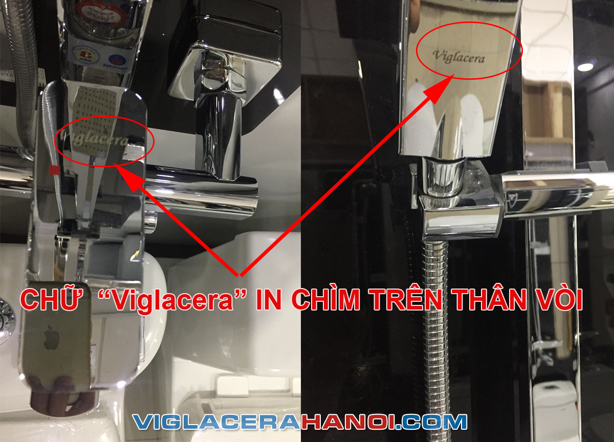 Chữ Viglacera được in chìm trên các sản phẩm sen vòi Viglacera Chữ Viglacera được in chìm trên các sản phẩm sen vòi Viglacera